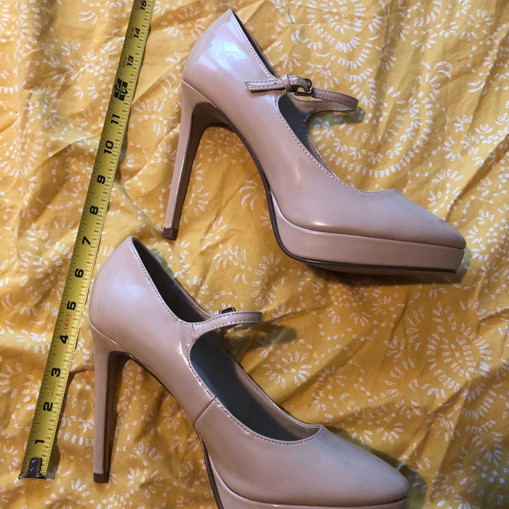 Nude Patent Leather Maryjane Pumps